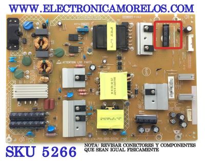 FUENTE PARA TV INSIGNIA / NUMERO DE PARTE PLTVFW441XAG2 / 715G7374-P01-000-002M / FV441XAG2 / 345943A / PANEL TPT550U1-QVN05.U REV:S000G / MODELO NS-55DR710NA17